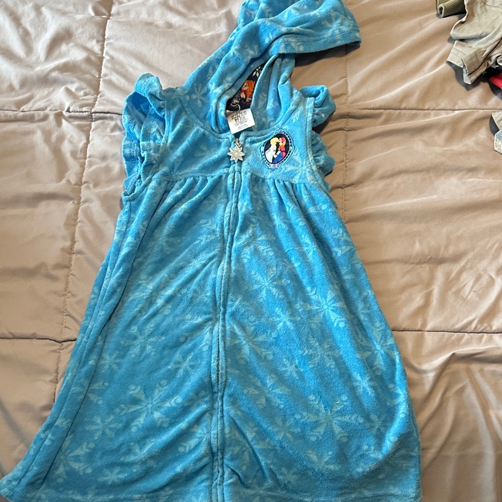 Blue Kids towel dress with Snowflake Design